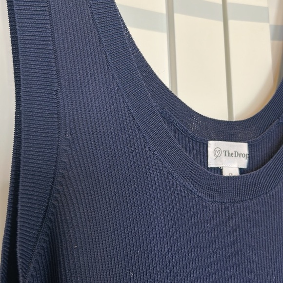 The Drop Yasmin Rib Midi Sweater Navy Tank Stretchy Slit Dress NWT Size 2X - Picture 4 of 13